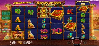 John Hunter and the Book of Tut Megaways สล็อต ฟรีสปิน