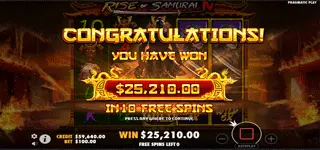 Rise of Samurai IV สล็อต การจ่ายเงินรางวัล